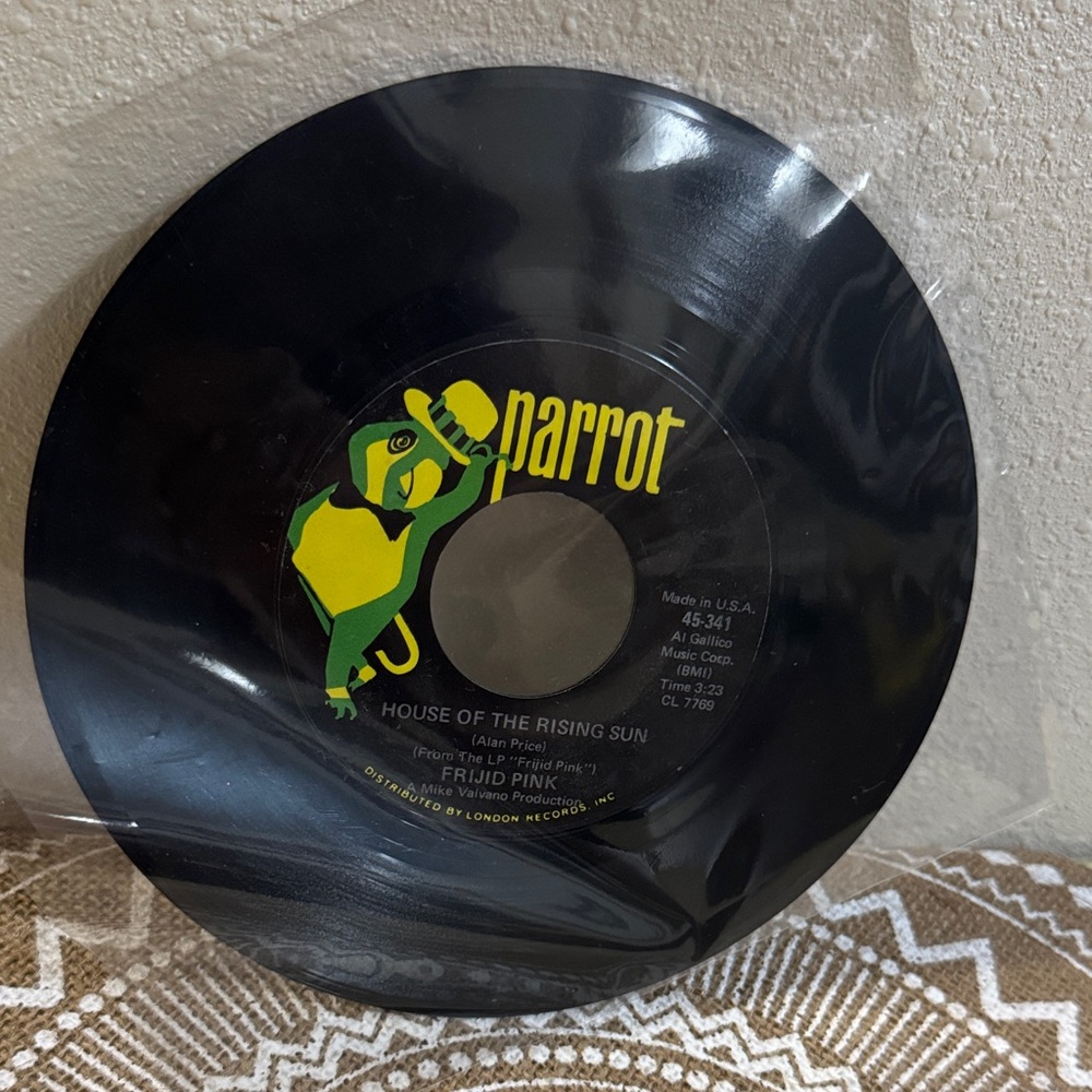 Frijid Pink ‘House of the Rising Sun’ & ‘Drivin Blues’ 45 rpm Vinyl Record